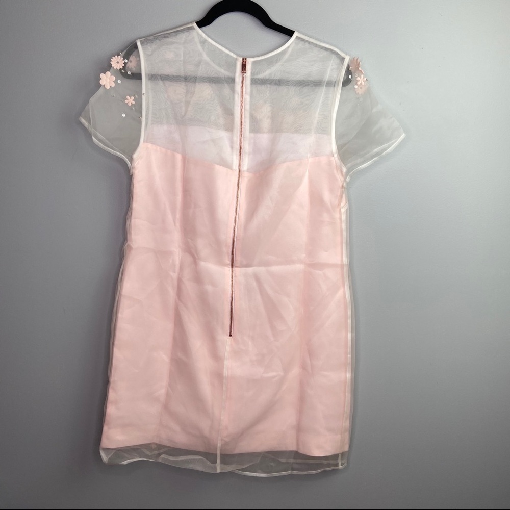 Ted Baker Findon Embellished Silk Pink Dress Sz 8 - Picture 7 of 8